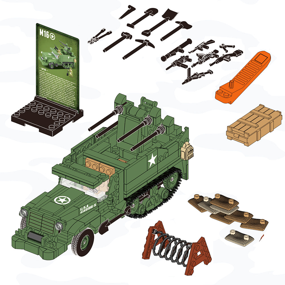 M16 Mgmc Us Army Half Track Ww2 Military Vehicle Tank Panzer Weapon