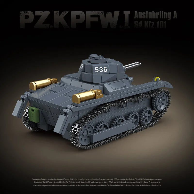 New WW2 Military Weapons Tank No.1 A-type Model Building Blocks Diy