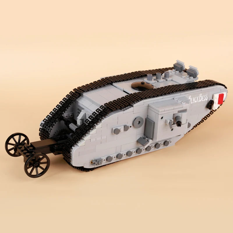WW1 Military British Vehicle MARK 1 Tank Building Blocks Soldier