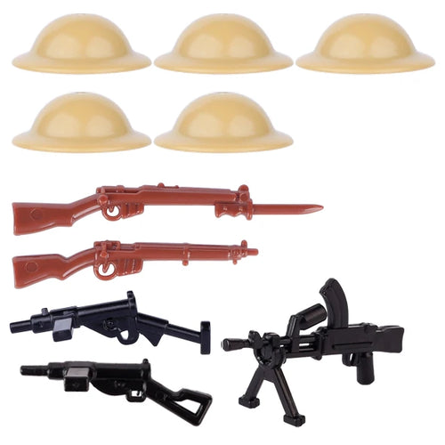 MOC WW2 Military Soldiers Weapons Building Blocks German Wood Grain
