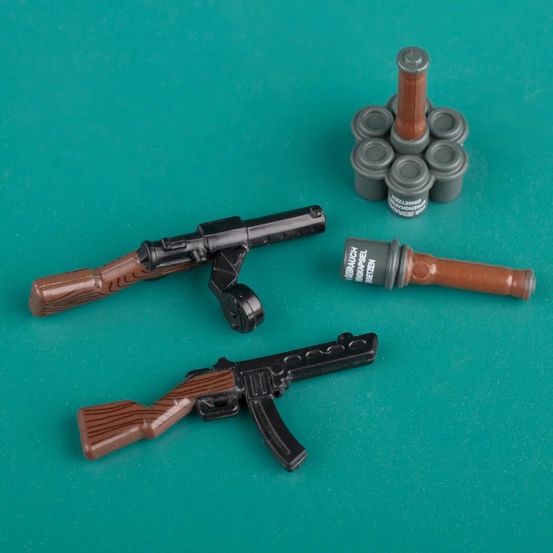WW2 German Military Wooden Guns Building Blocks Soldiers Figures