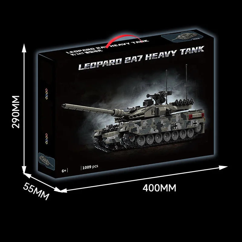 Military WW2 MOC Leopard 2A7 Army Main Battle Tank Soldiers Figures