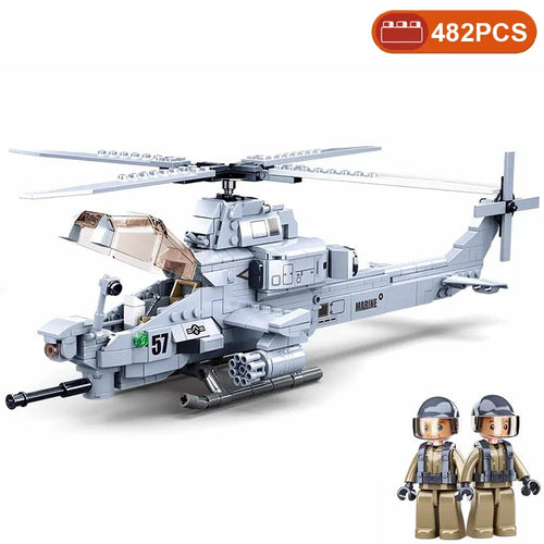 Sluban Modern Fighter Kamov Ka-52 MI-24 Black Shark AH-1 Attack
