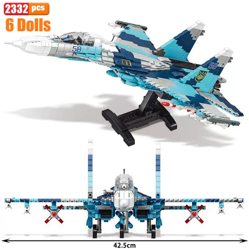 WW2 Airplane Military A10 Fighter Model Building Blocks J-20 Soldier