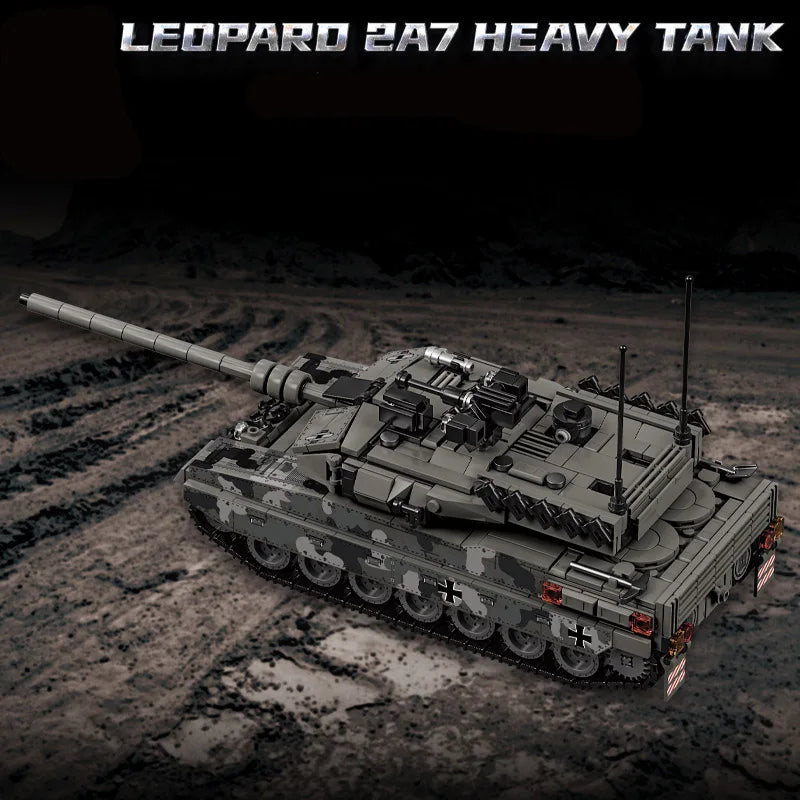 Military WW2 MOC Leopard 2A7 Army Main Battle Tank Soldiers Figures