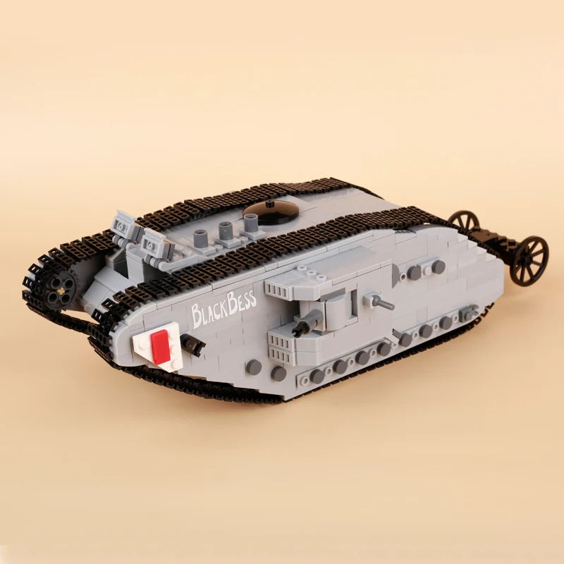 WW1 Military British Vehicle MARK 1 Tank Building Blocks Soldier