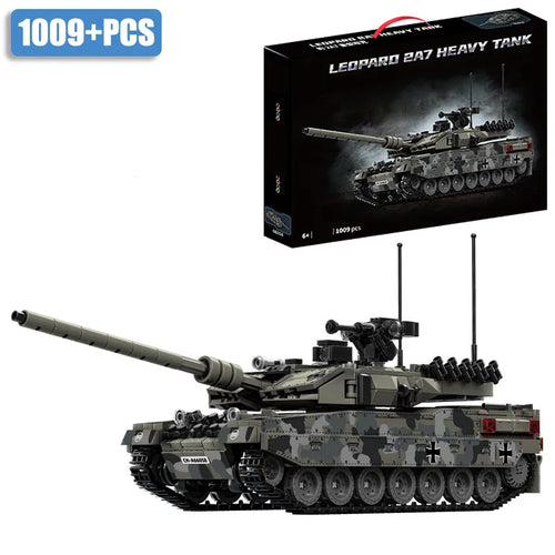 Military WW2 MOC Leopard 2A7 Army Main Battle Tank Soldiers Figures