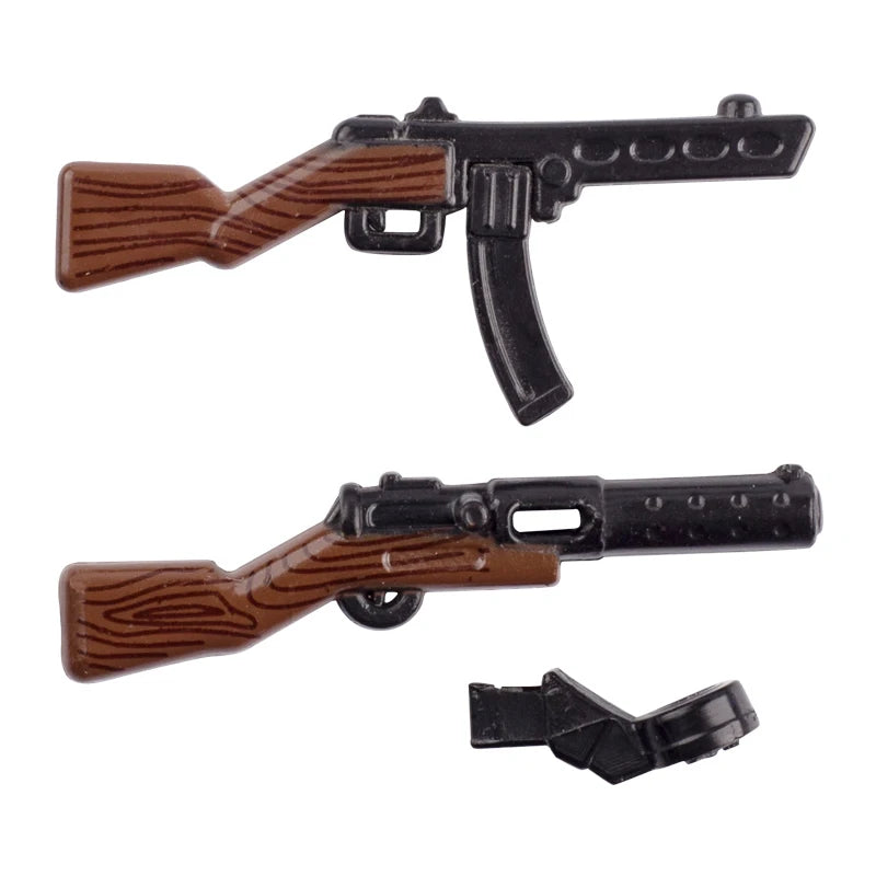 MOC WW2 Military Soldiers Weapons Building Blocks German Wood Grain