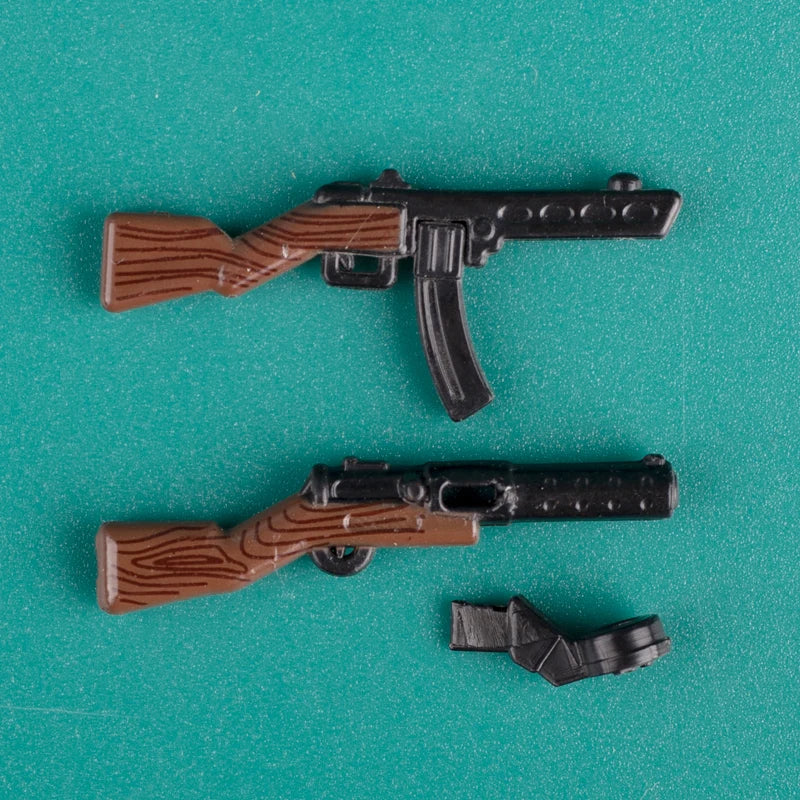 MOC WW2 Military Soldiers Weapons Building Blocks German Wood Grain