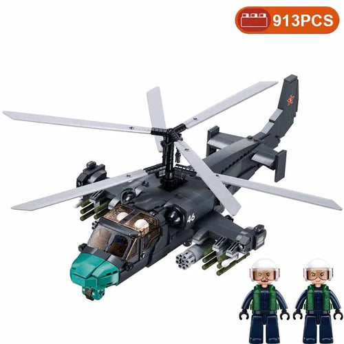 Sluban Modern Fighter Kamov Ka-52 MI-24 Black Shark AH-1 Attack