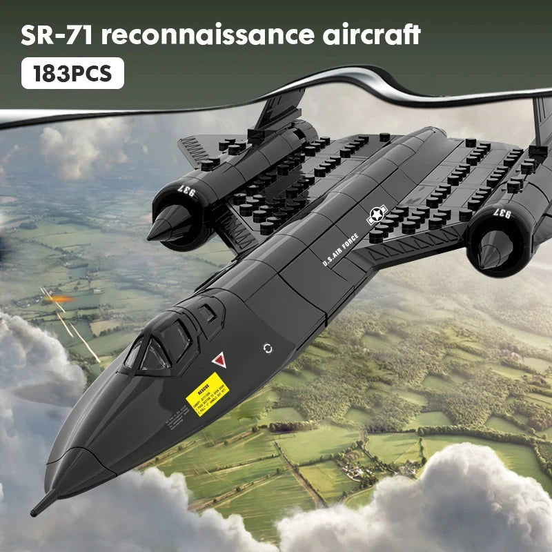 SR-71 Blackbird Reconnaissance Aircraft Building Blocks Small Particle