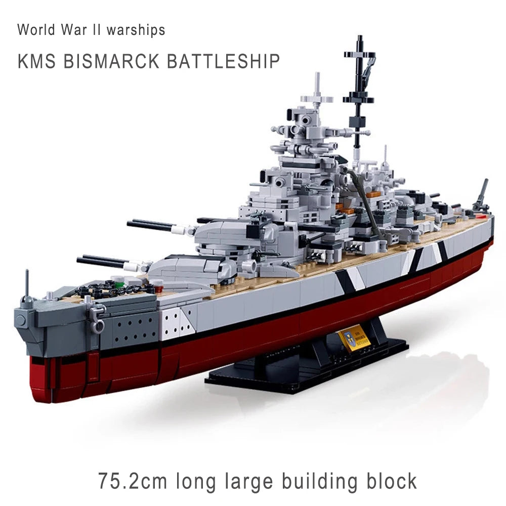 WW2 Germany Navy Warships Building Blocks KMS Bismarck Battleship