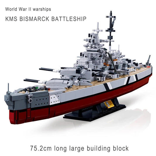 WW2 Germany Navy Warships Building Blocks KMS Bismarck Battleship