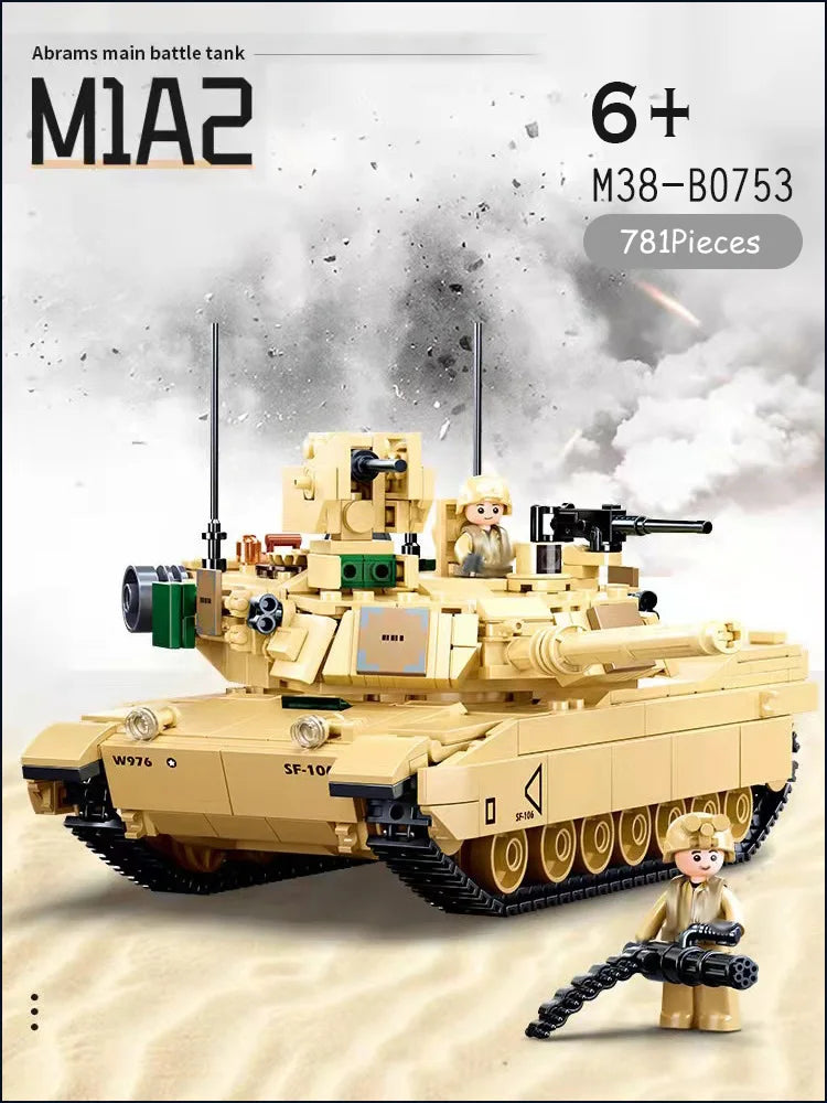 SLUBAN World War II 2 Military USA Abrams M1A2 Battle Tank Chariot