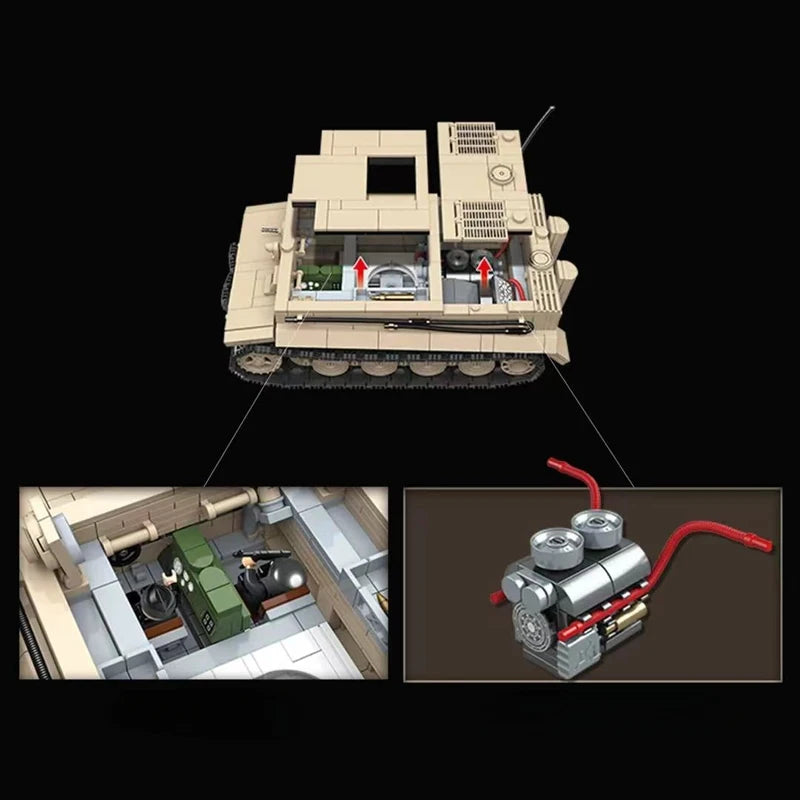 2024 New World WarII Military Weapons Tiger I Heavy Tanks Model
