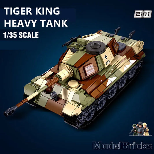 Sluban 930PCS ARMY Tiger King Heavy Tank Land Force WW2 Military