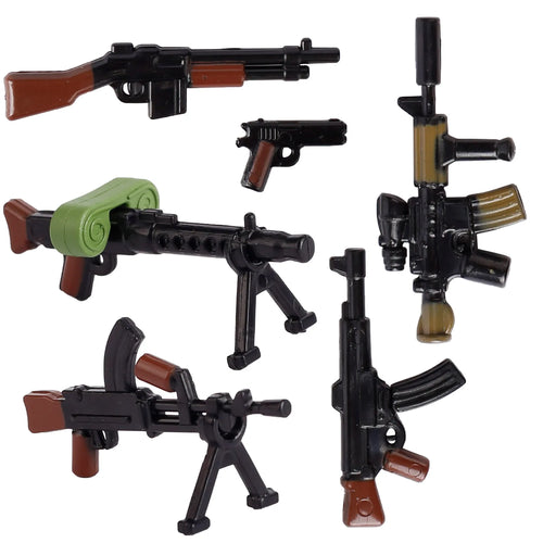 MOC WW2 Military Soldiers Weapons Building Blocks German Wood Grain