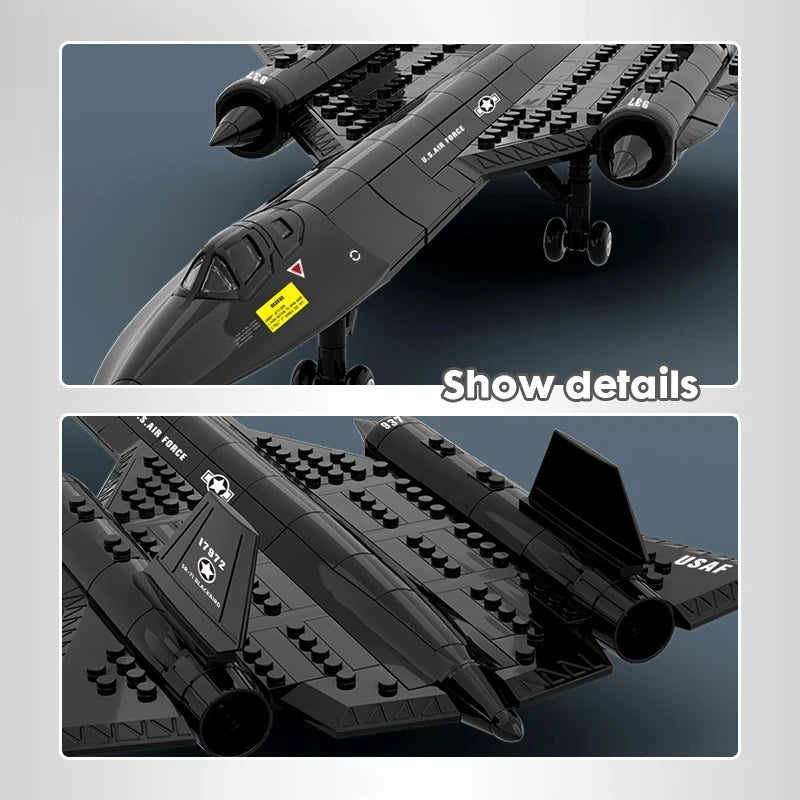 SR-71 Blackbird Reconnaissance Aircraft Building Blocks Small Particle