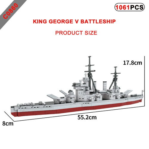 WW2 Germany Navy Warships Building Blocks KMS Bismarck Battleship