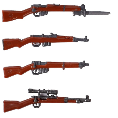 MOC WW2 Military Soldiers Weapons Building Blocks German Wood Grain