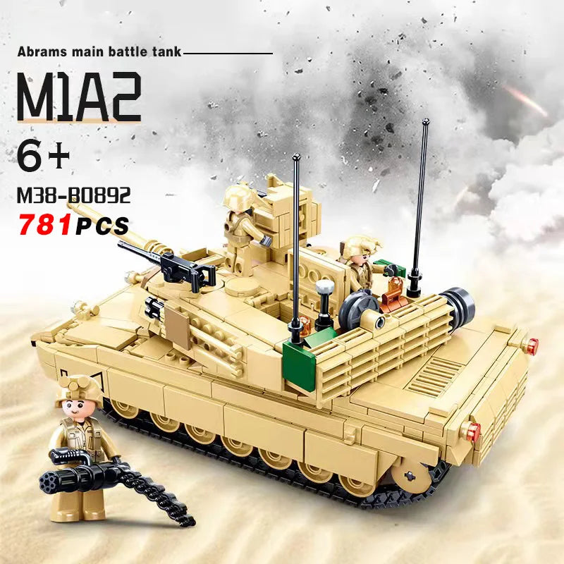 SLUBAN World War II 2 Military USA Abrams M1A2 Battle Tank Chariot