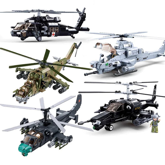 Sluban Modern Fighter Kamov Ka-52 MI-24 Black Shark AH-1 Attack