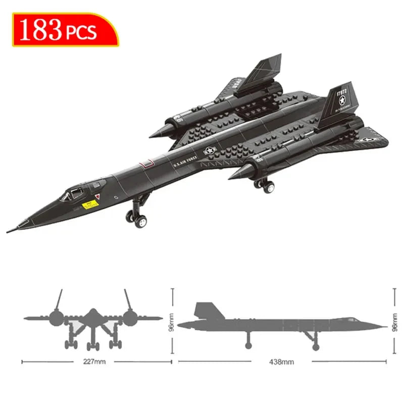 SR-71 Blackbird Reconnaissance Aircraft Building Blocks Small Particle