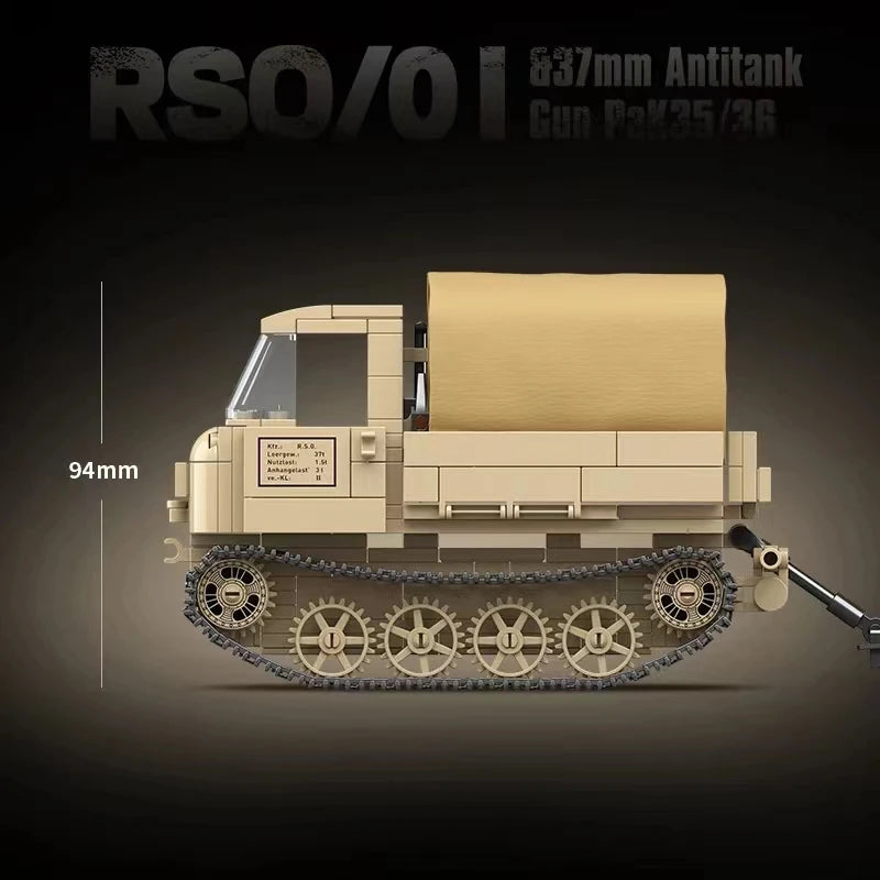 German Military Weapons ROS/01 Track Tractor 37mm Anti Tank Gun