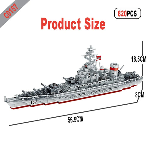 WW2 Germany Navy Warships Building Blocks KMS Bismarck Battleship
