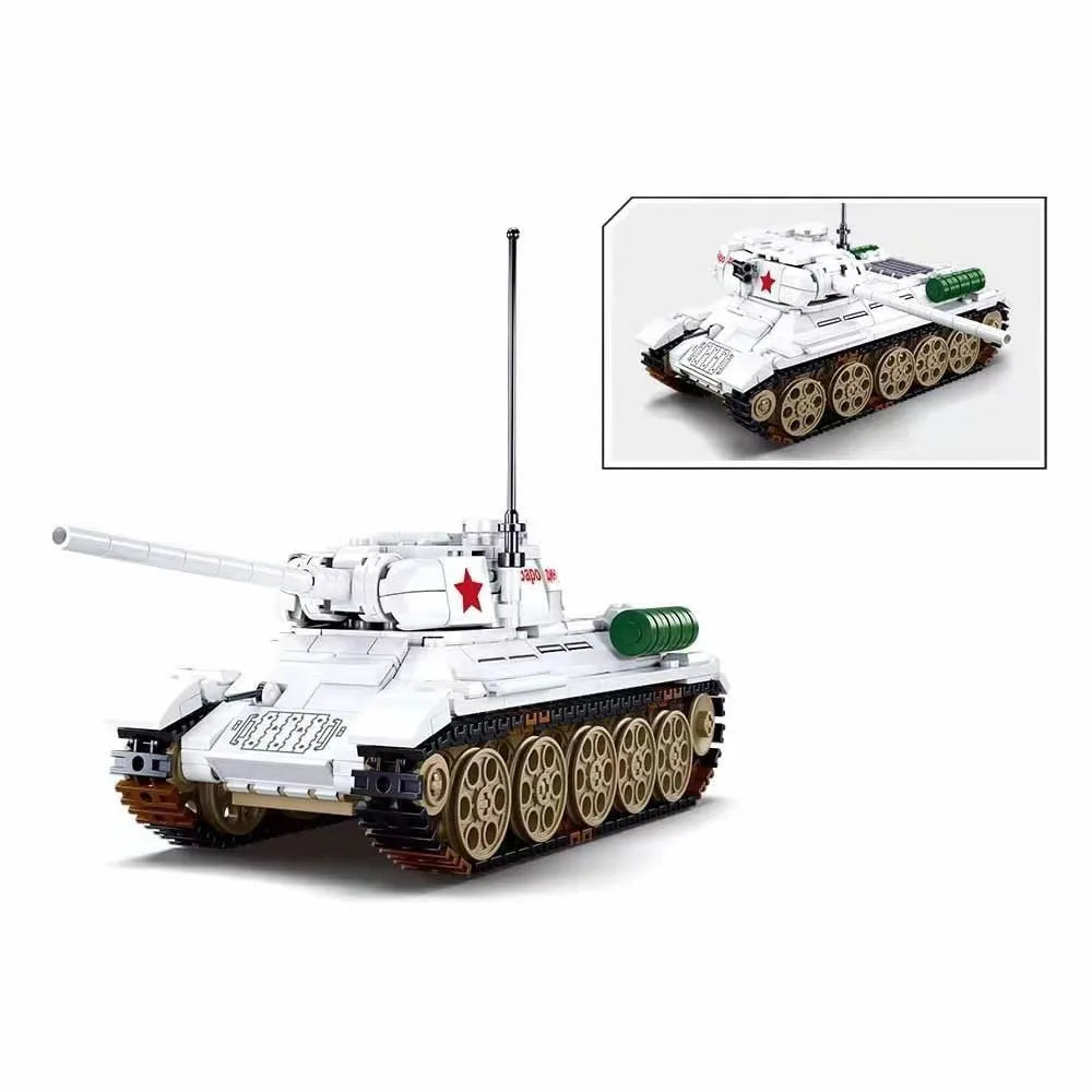 Military 518PCS Soviet Union T34-85 Medium Tank Model Bricks  World