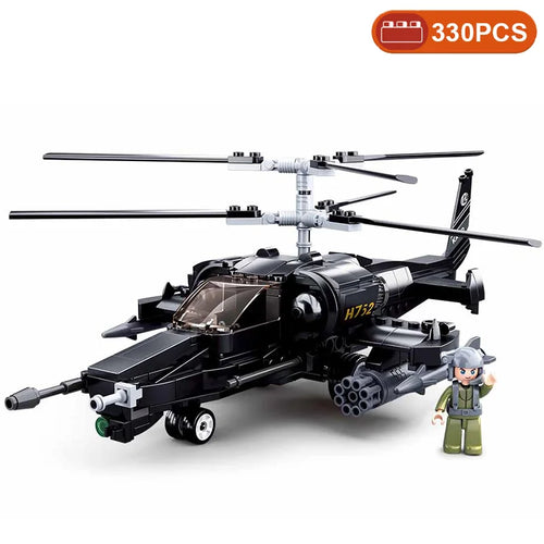 Sluban Modern Fighter Kamov Ka-52 MI-24 Black Shark AH-1 Attack