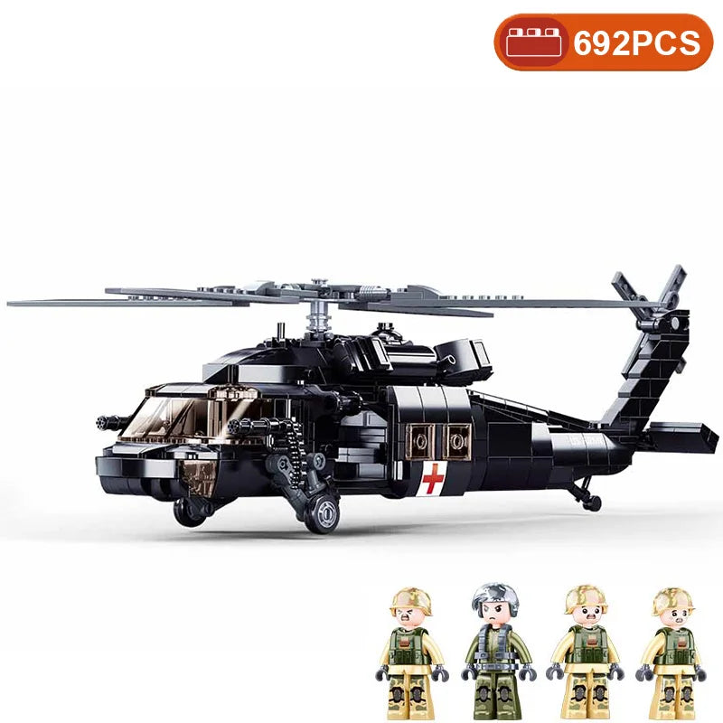 Sluban Modern Fighter Kamov Ka-52 MI-24 Black Shark AH-1 Attack