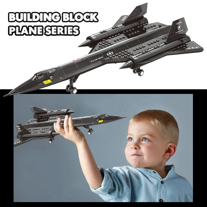 SR-71 Blackbird Reconnaissance Aircraft Building Blocks Small Particle
