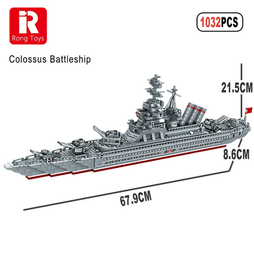 WW2 Germany Navy Warships Building Blocks KMS Bismarck Battleship